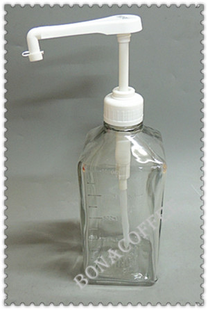 glass bottle with pump