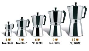 Moka pot 1 3 6 12 cup